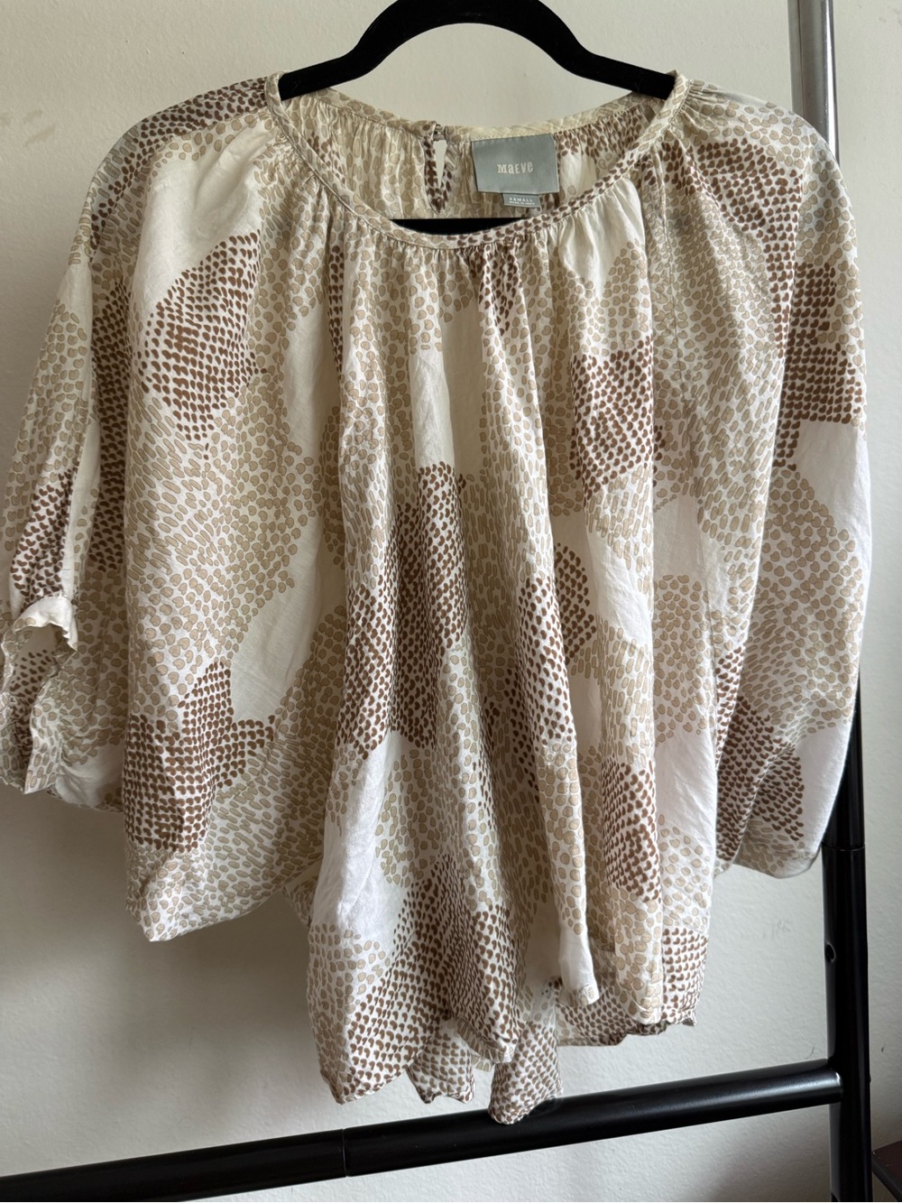 Maeve Anthropologie XS 100% Cotton Batwing Sleeve Top